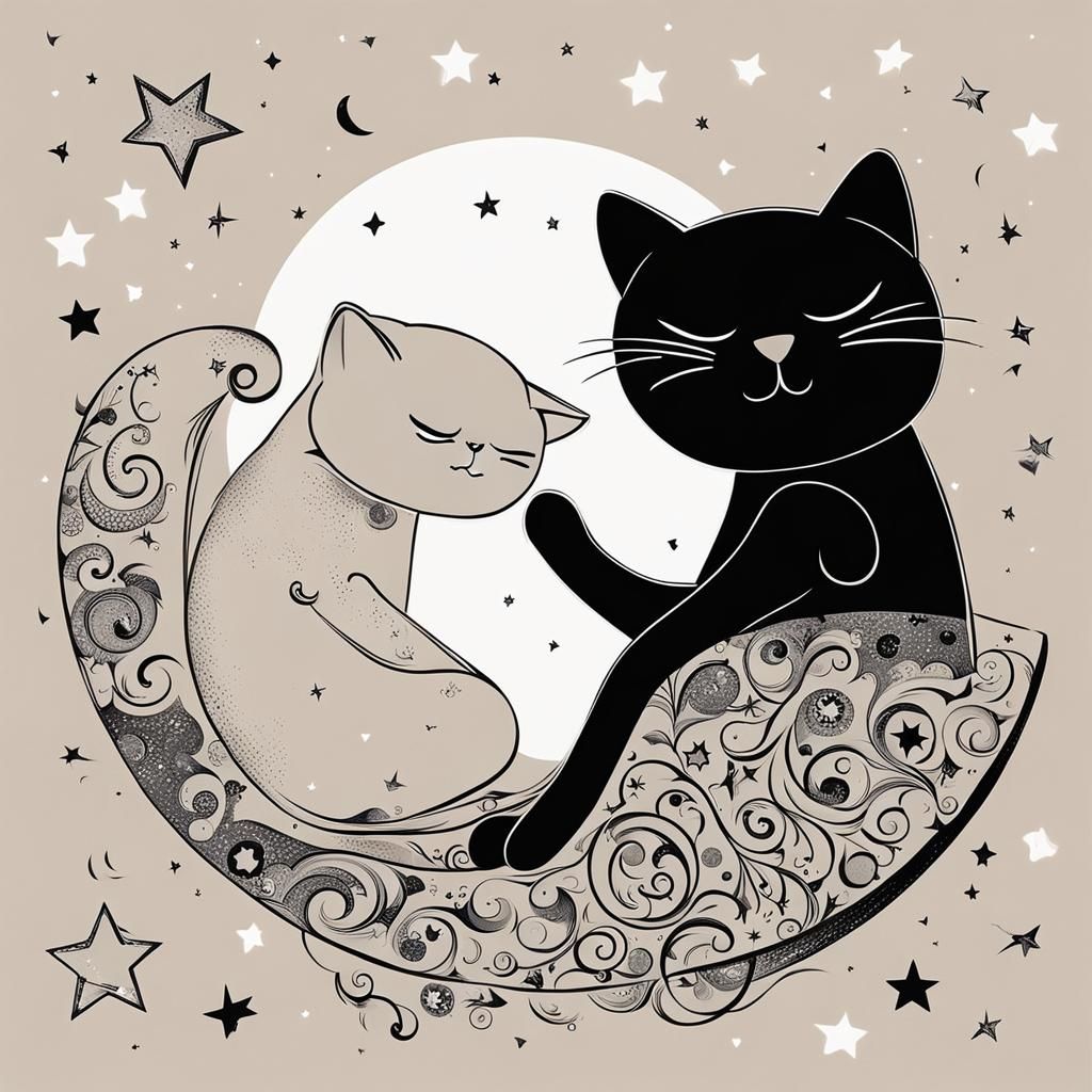 Minimalist Modern Scene: Love, Hate, and Starlight