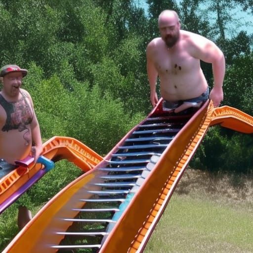 Humorous Redneck Waterslide Trap Illustration