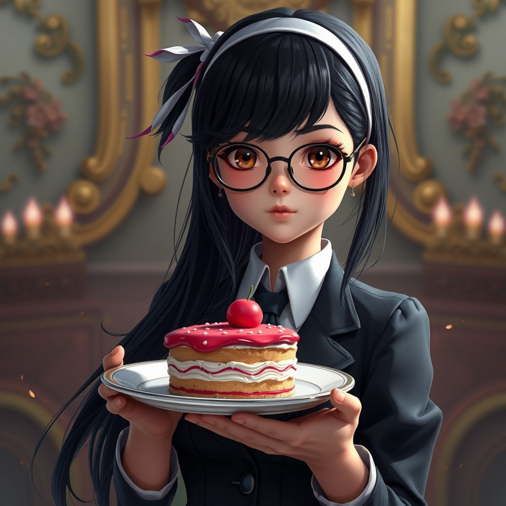 Girl with Cake: Detailed Fantasy Concept Art
