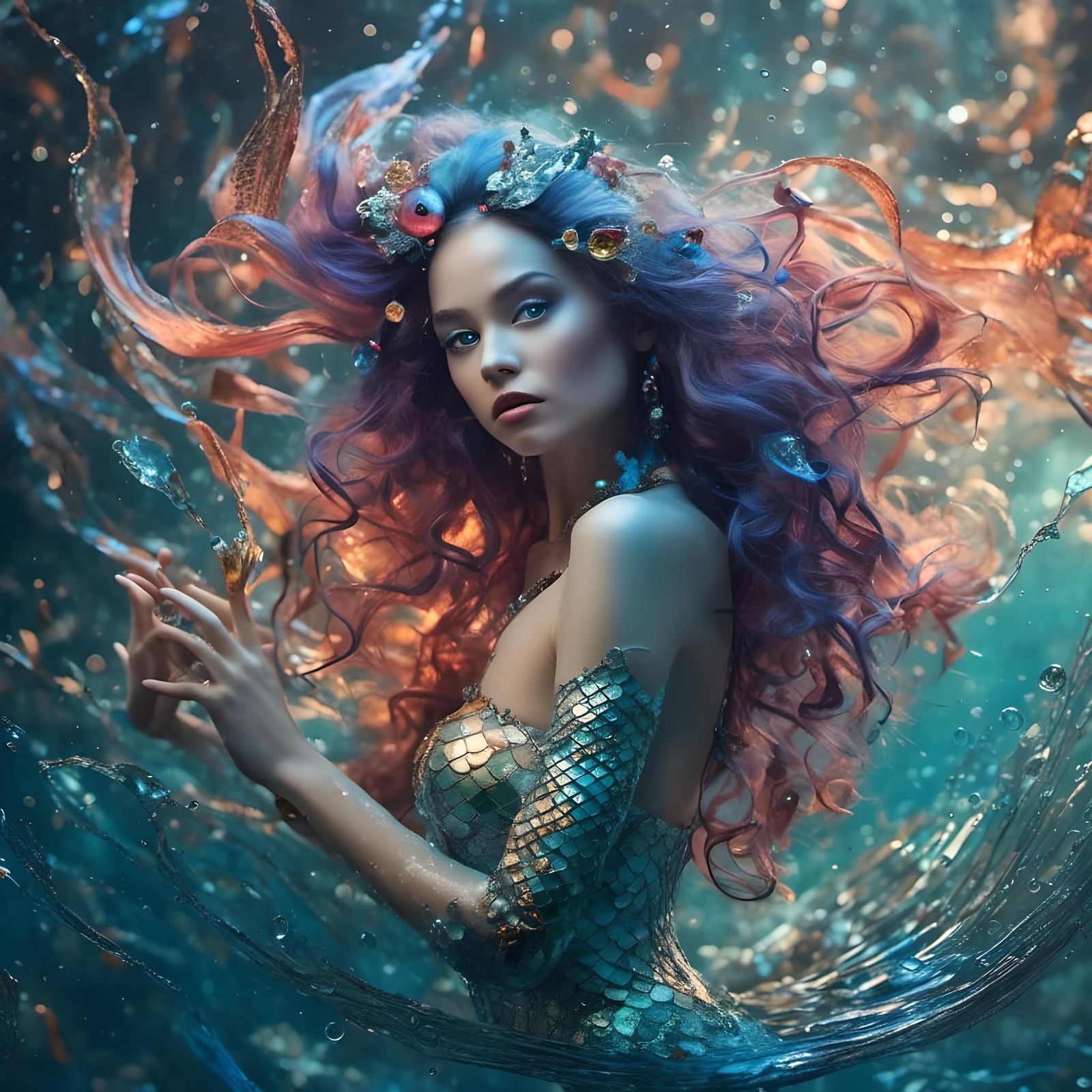 Fantasy Mermaid Photograph with Lucid Dream Effect
