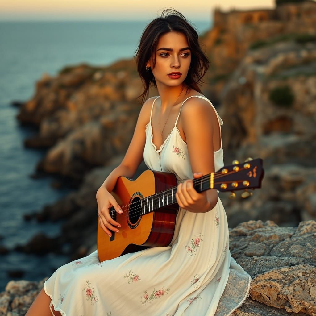 Mediterranean Muse Lost in Thought