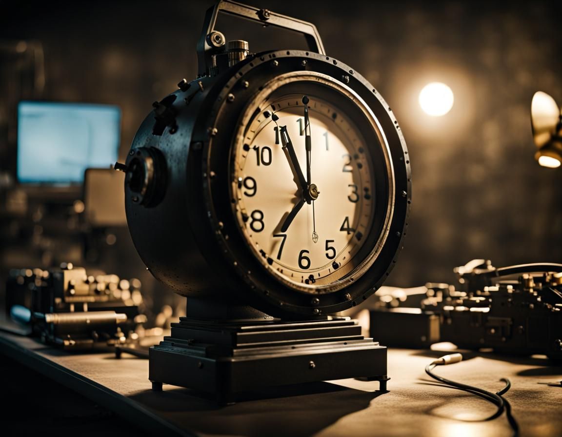 Ticking Bomb Clock at Midnight