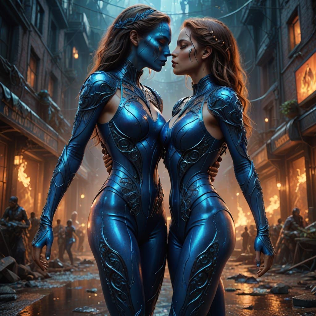 Sultry Blue Suit Fantasy Concept Art