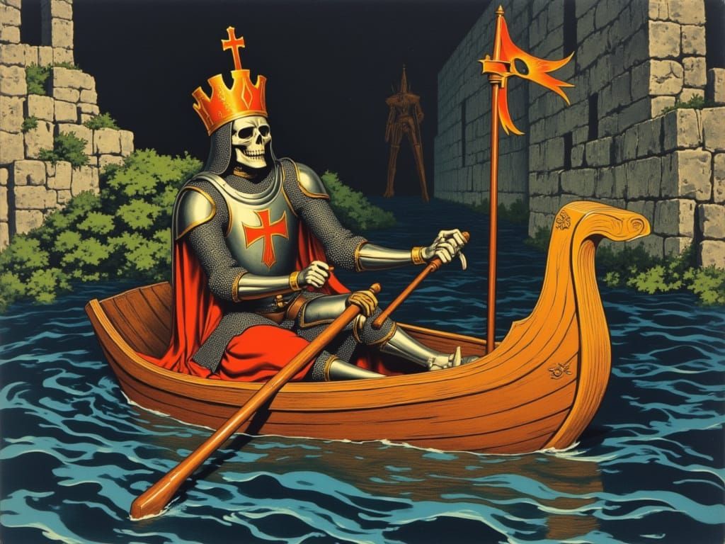 Skeleton Knight in Raft Medieval Illumination