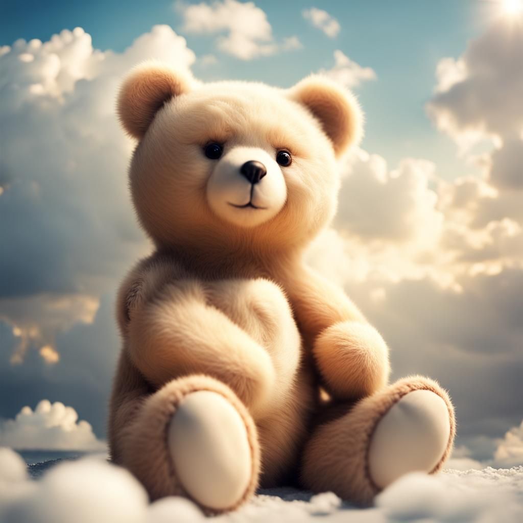 Cute Bear in Heavenly Sunshine