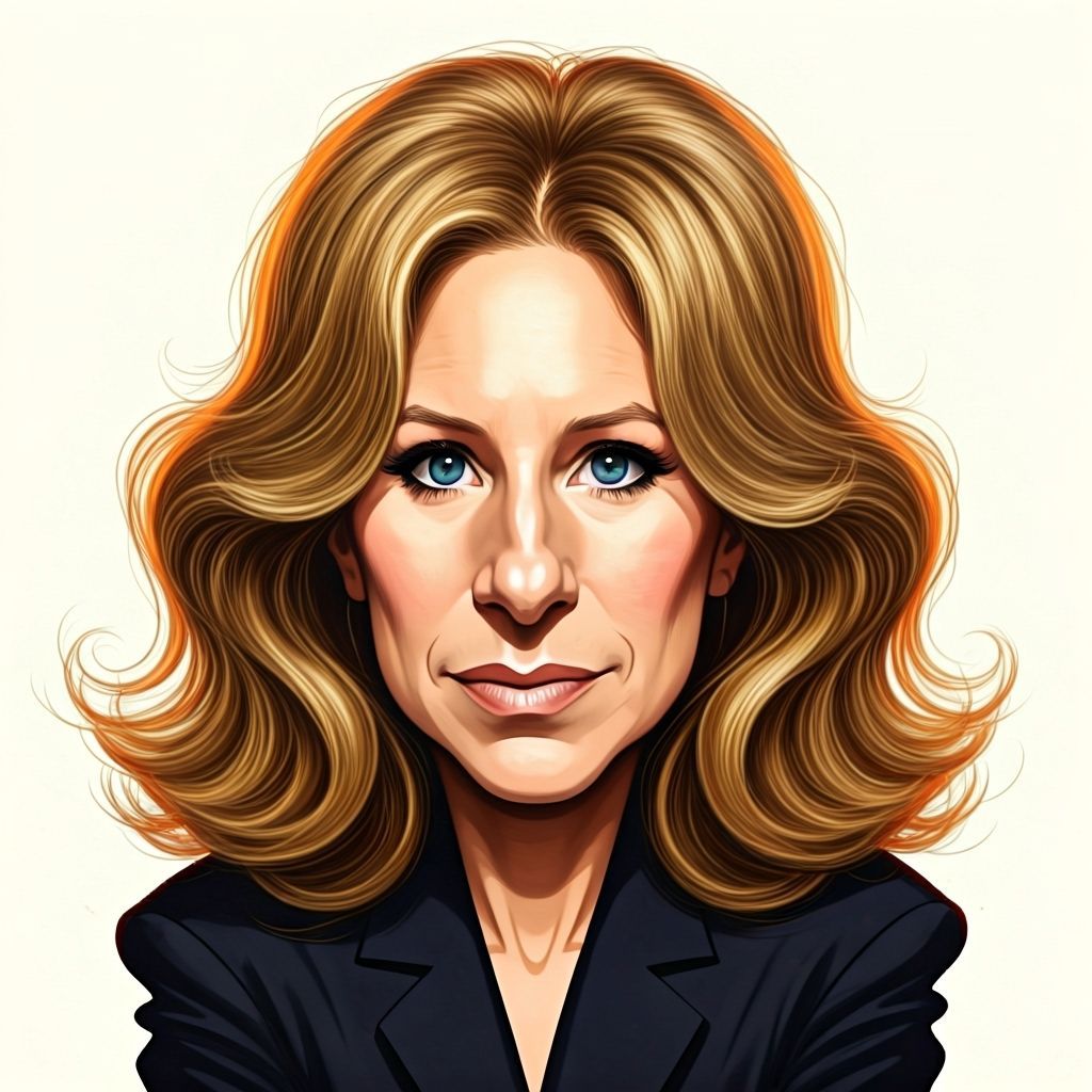 Barbra Streisand Caricature in Bold, Vibrant Style