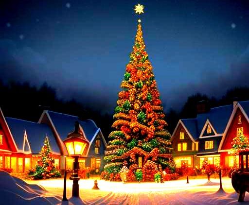 Ethereal Christmas Joy in a Candy Art Style