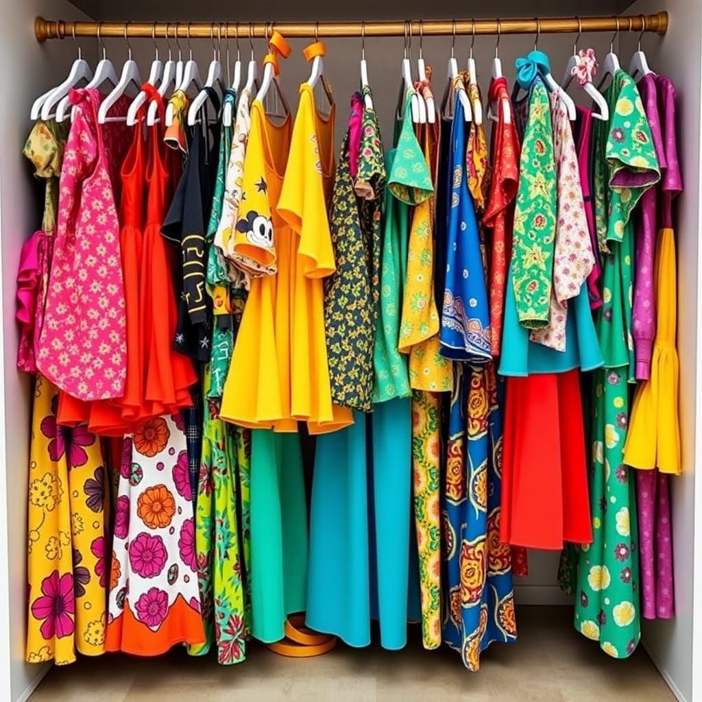 Colorful Wardrobe in Pop Surrealist Style