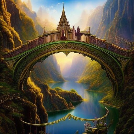 Extravagant Elven Bridge in Storybook Style