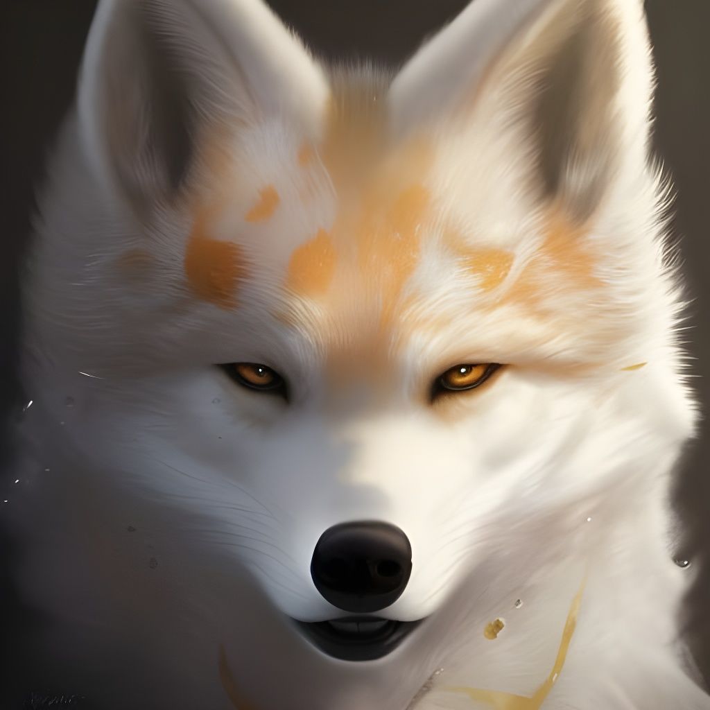 Arctic Kitsune Portrait in Hyperdetailed Style