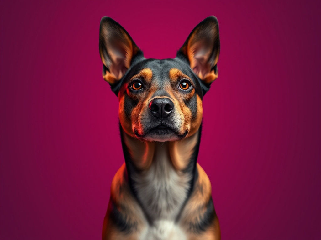 Minimalist Canine in Purple and Pink Hues
