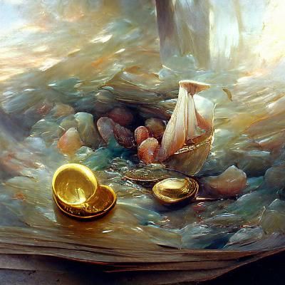 Pirate Treasure in Oil Painting Style