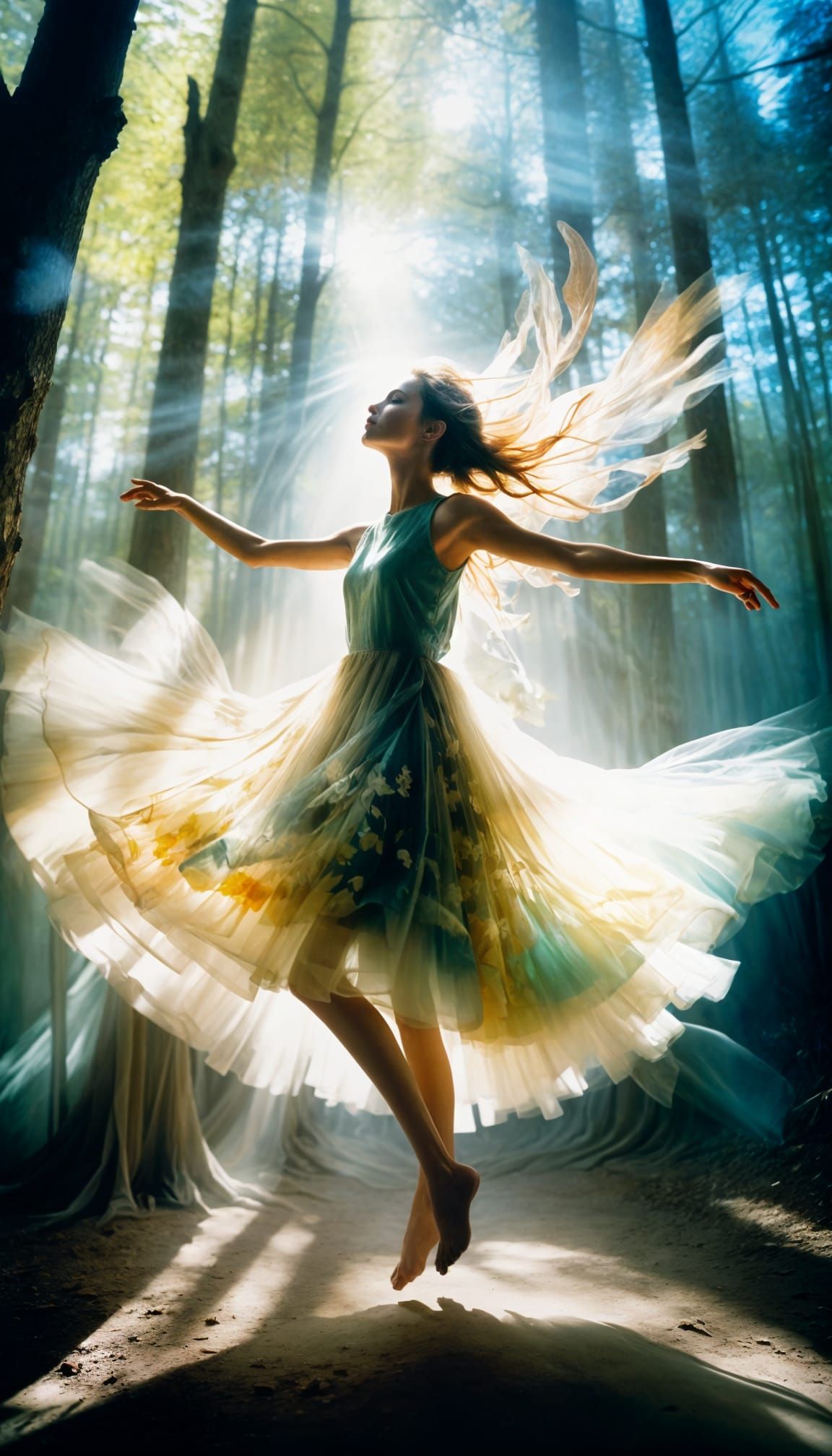 Dreamy Nymph Dancing: Vintage Pinhole Portrait