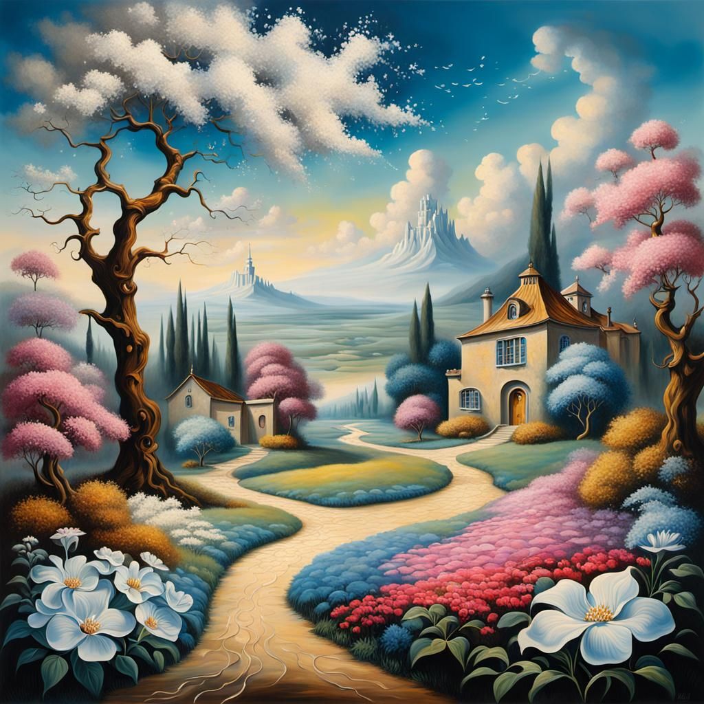 Surreal Melting Village Inspired by Salvador Dali