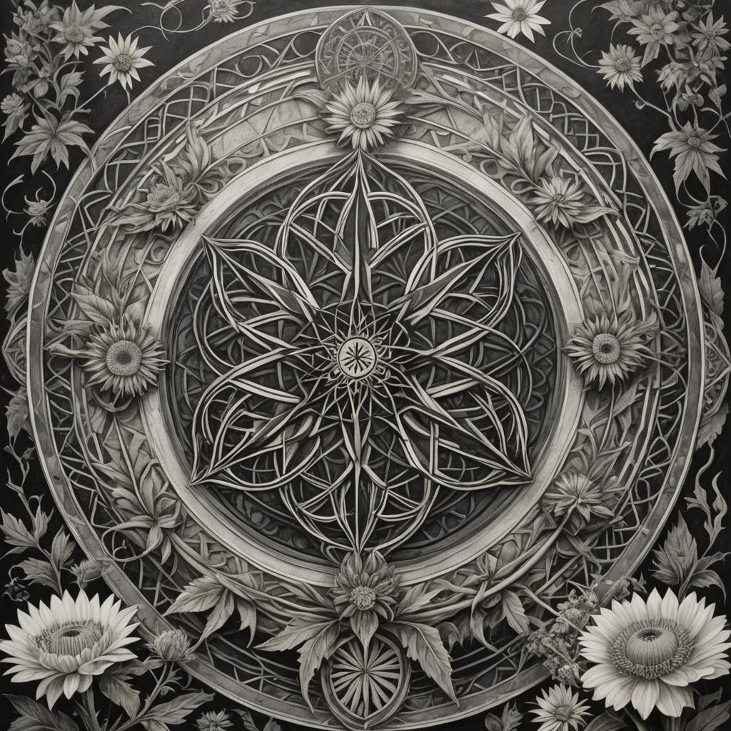 Scottish Order of the Thistle Charcoal Drawing