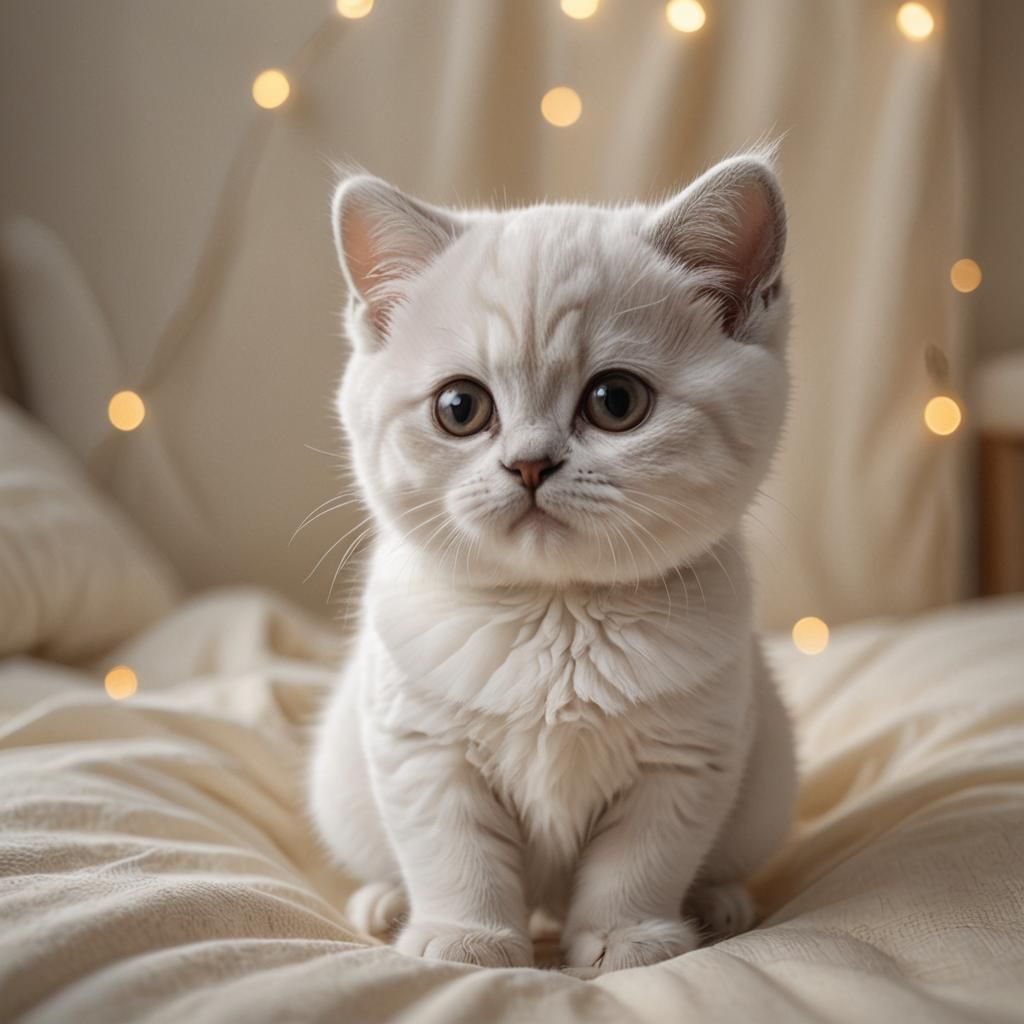 Adorable Kitten Close-Up in Vivid Digital Art Style