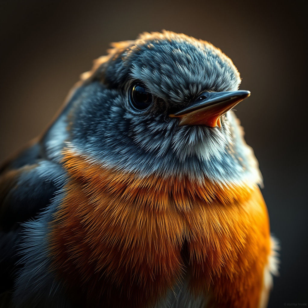 Hyperrealistic Robin Portrait in Cinematic Light