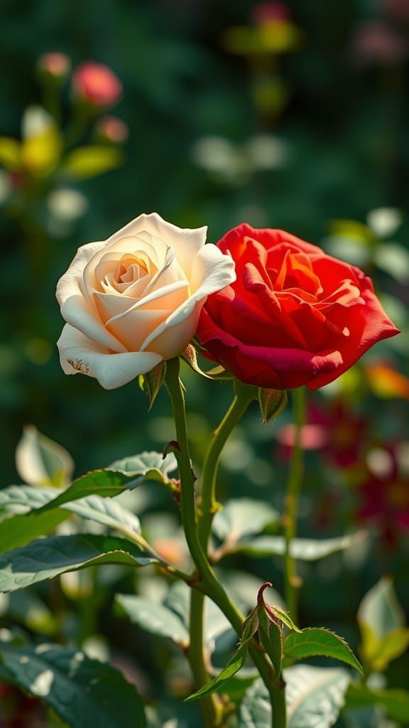 Dancing Roses in an Impressionistic Garden