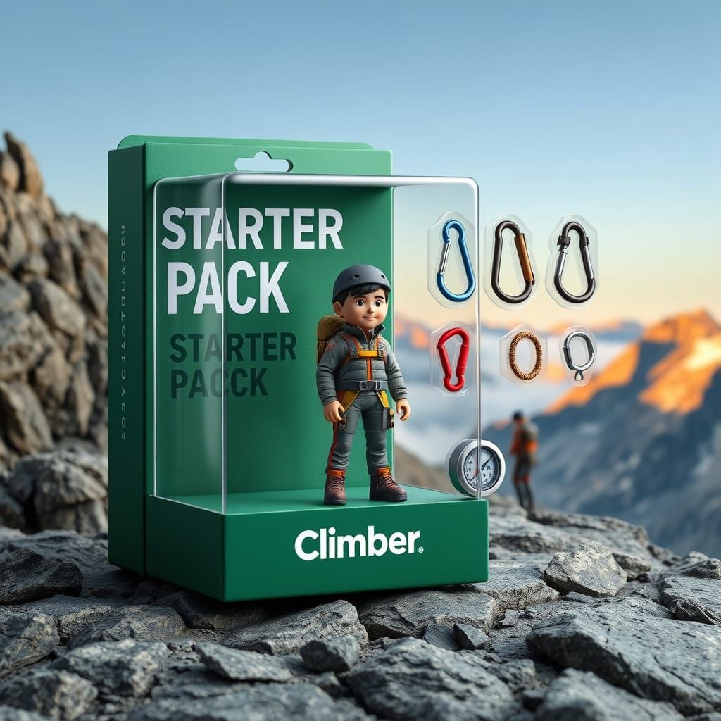 Stylish Collectible Climber Starter Pack Packaging