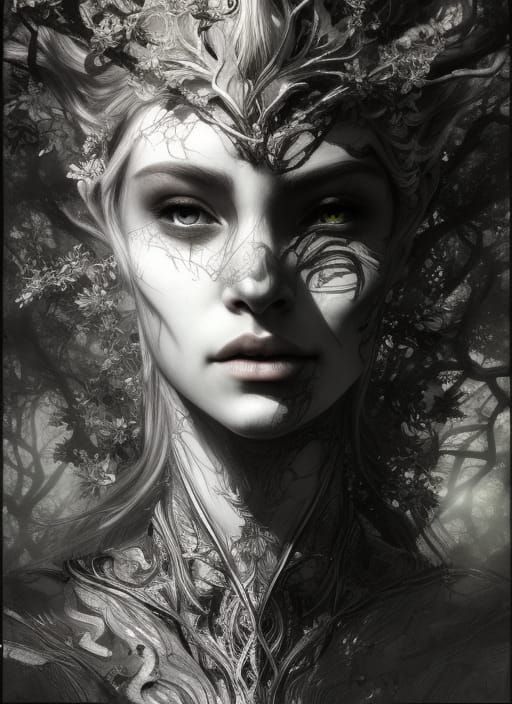 Elven Artificer: Detailed Pencil Sketch Portrait