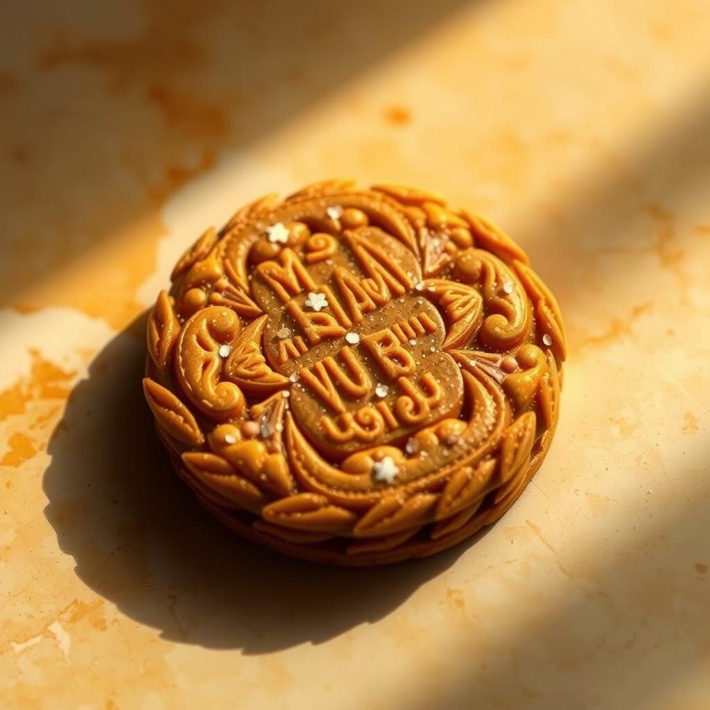 Hyper-Realistic Gingersnap Cookie with Sugar Sprinkles