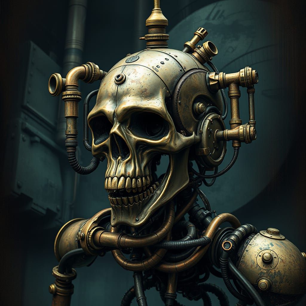 Grimdark Warhammer 40k Servitor in Industrial Decay