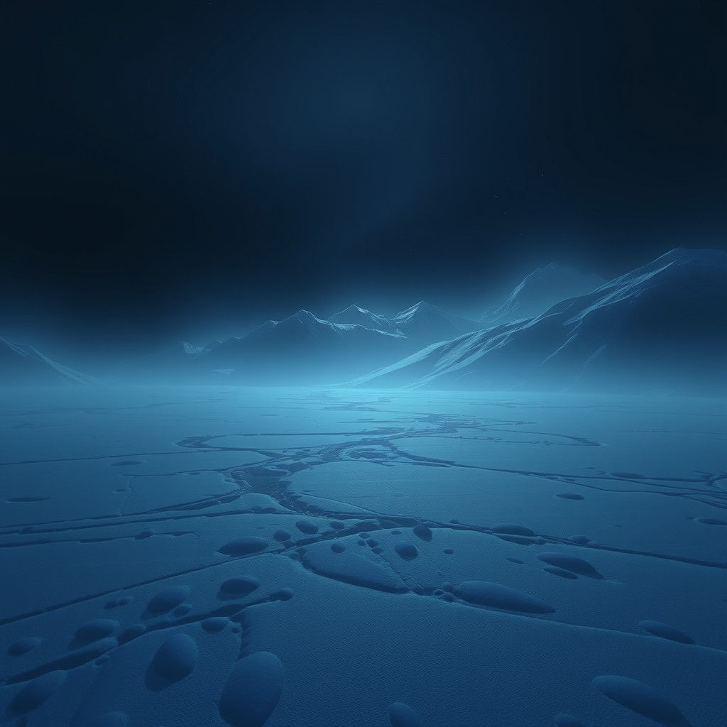 Abstract Antarctic Night in Detailed Matte Painting