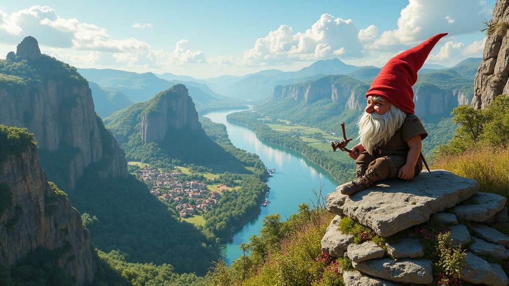 Panoramic View of River Confluence in High Fantasy Style