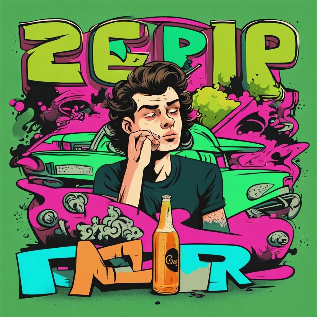 Sad Man Remembering Girlfriend in 50s Cartoon Style