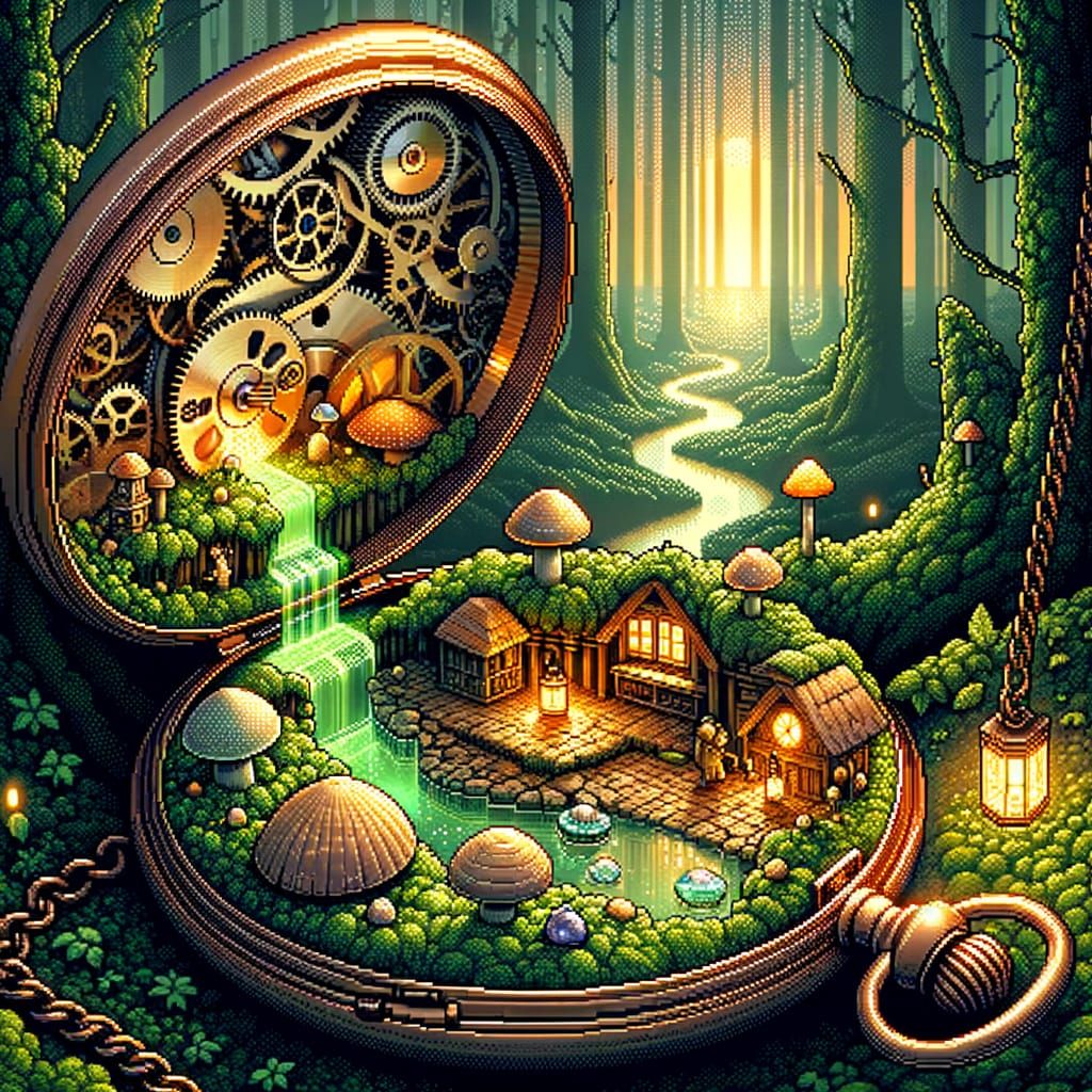 Pocket Watch Kingdom: A Magical Realism Pixel Art