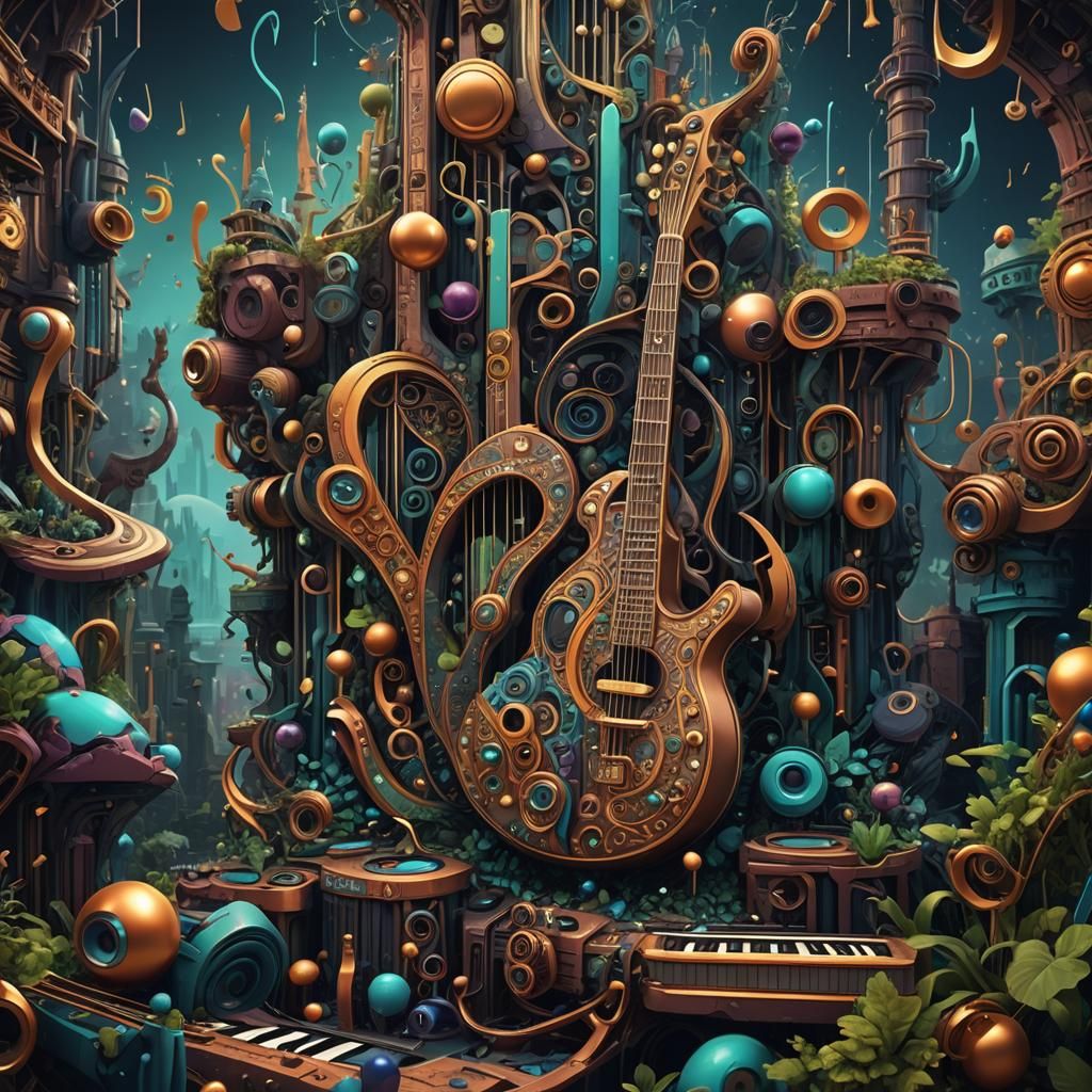 Funky Music: Detailed Fantasy Concept Art
