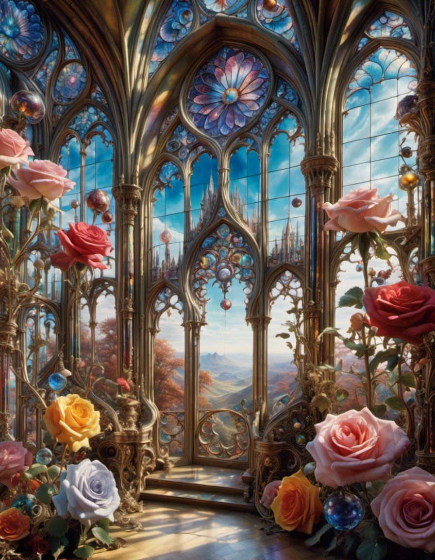 Exquisite Rose with Fantasy Iridescence