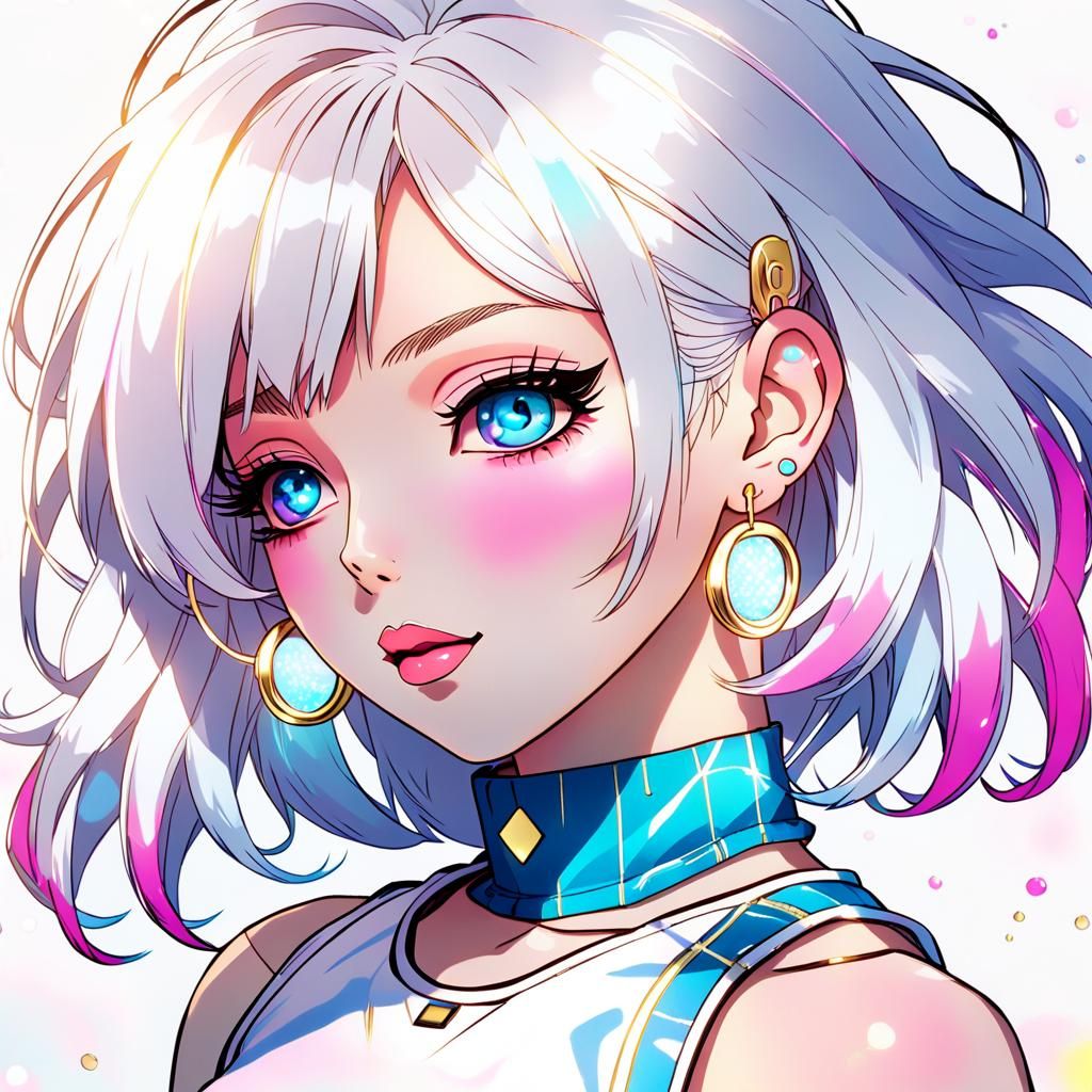 Vibrant Anime Portrait in Cel-Shaded Style with Manga-Inspir...