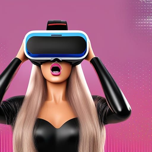 Pop Art Barbie VR Shock in Screen Print Style