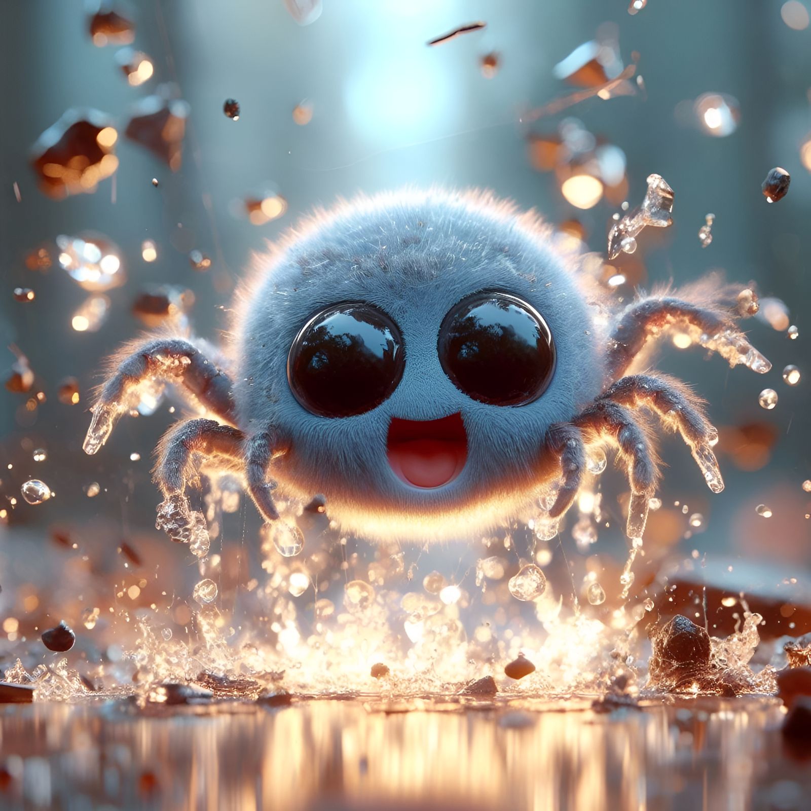 Baby spider, yes, she's happy 😁 🕷️
