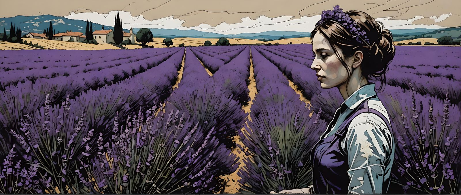 Sad Beauty in Lavender Field, Manga Art