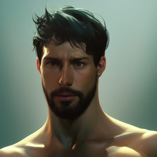 Hyperdetailed Portrait of a Man in Splash Art Style