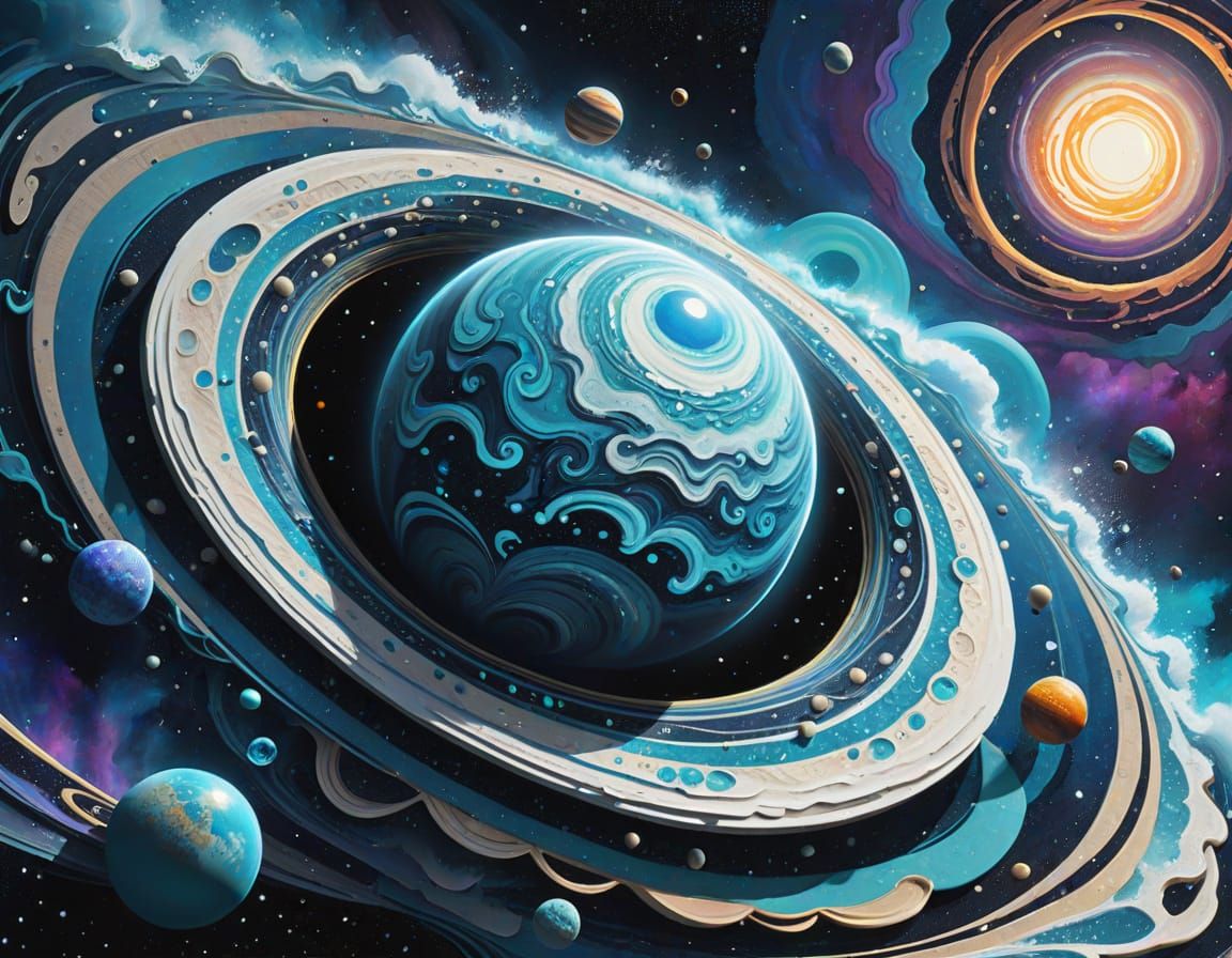 Majestic Neptune Planet in Deep Space