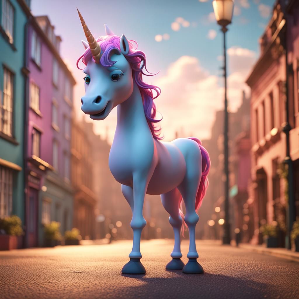 Unicorn on Fife in 3D Digital Art Style