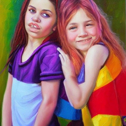 LGBTQ+ Girls in Oil Painting Style