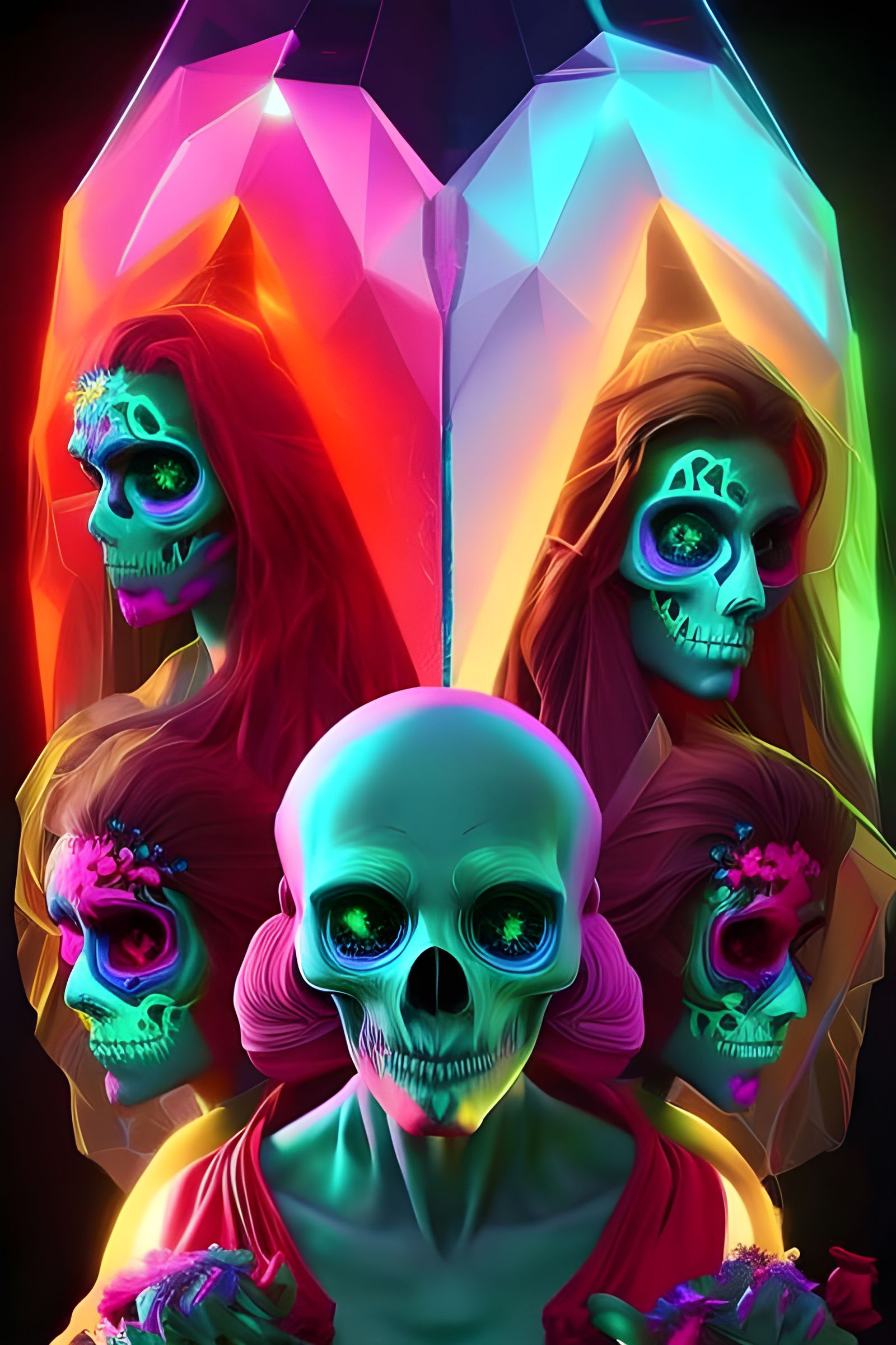 Day of the Dead Neon Skull Celebration
