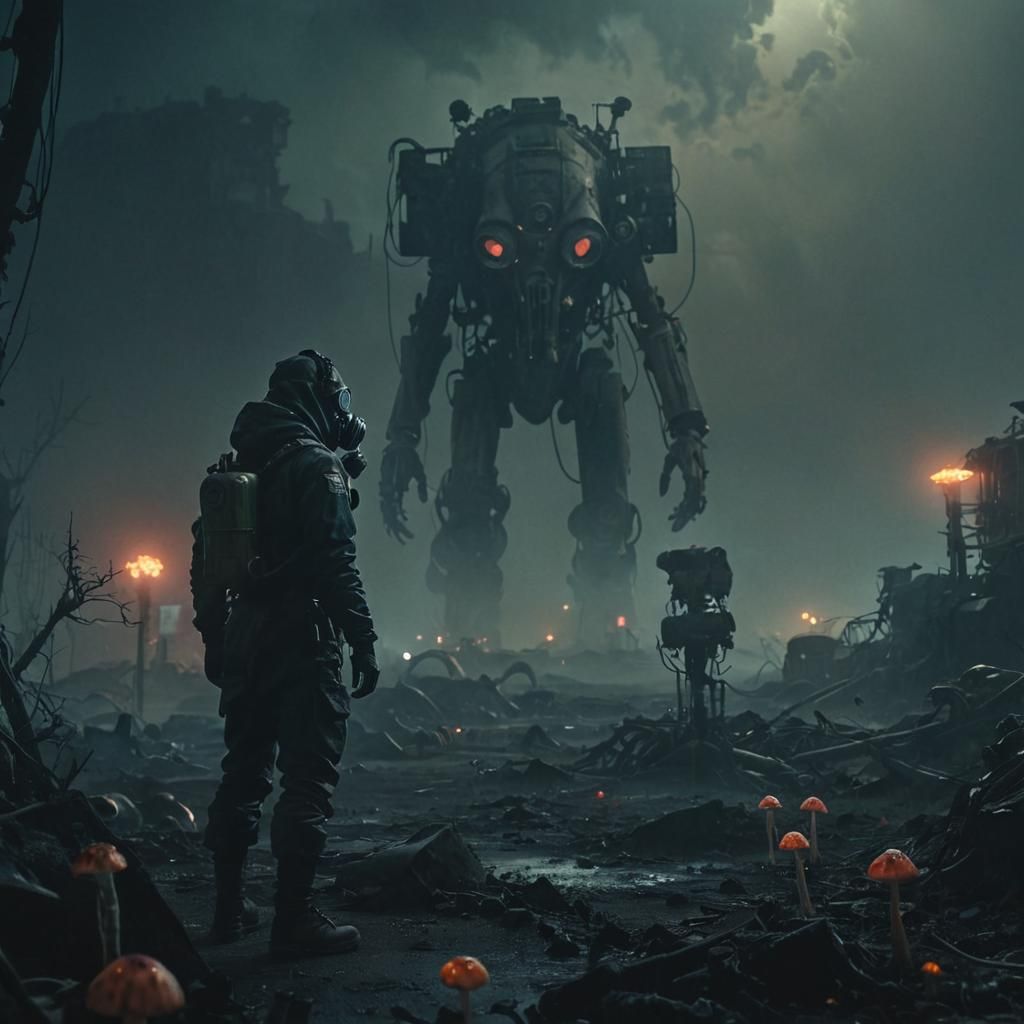 Cyberpunk Stalker in Toxic Wasteland