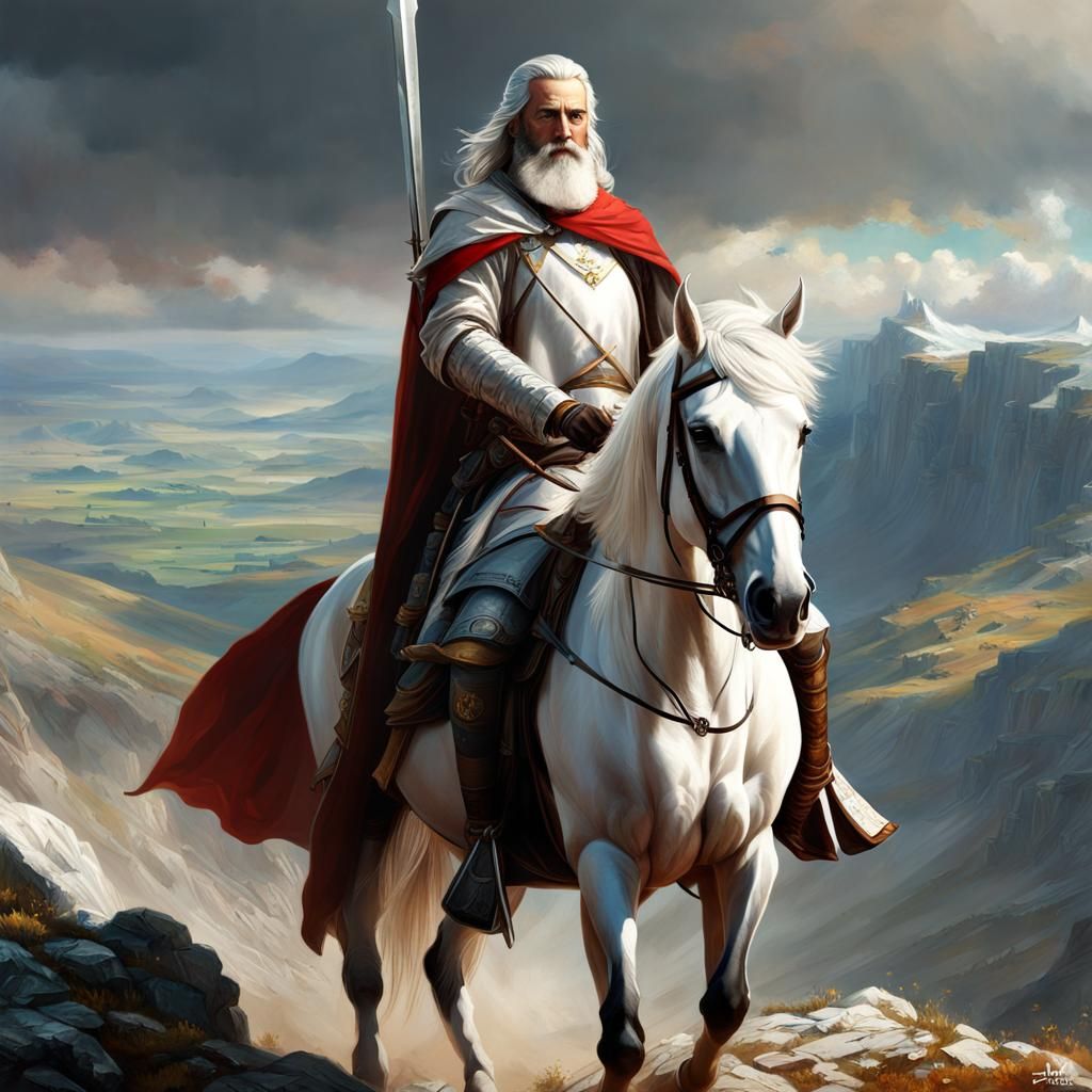 Templar Grand Master on Horseback, Hyperdetailed Rendering