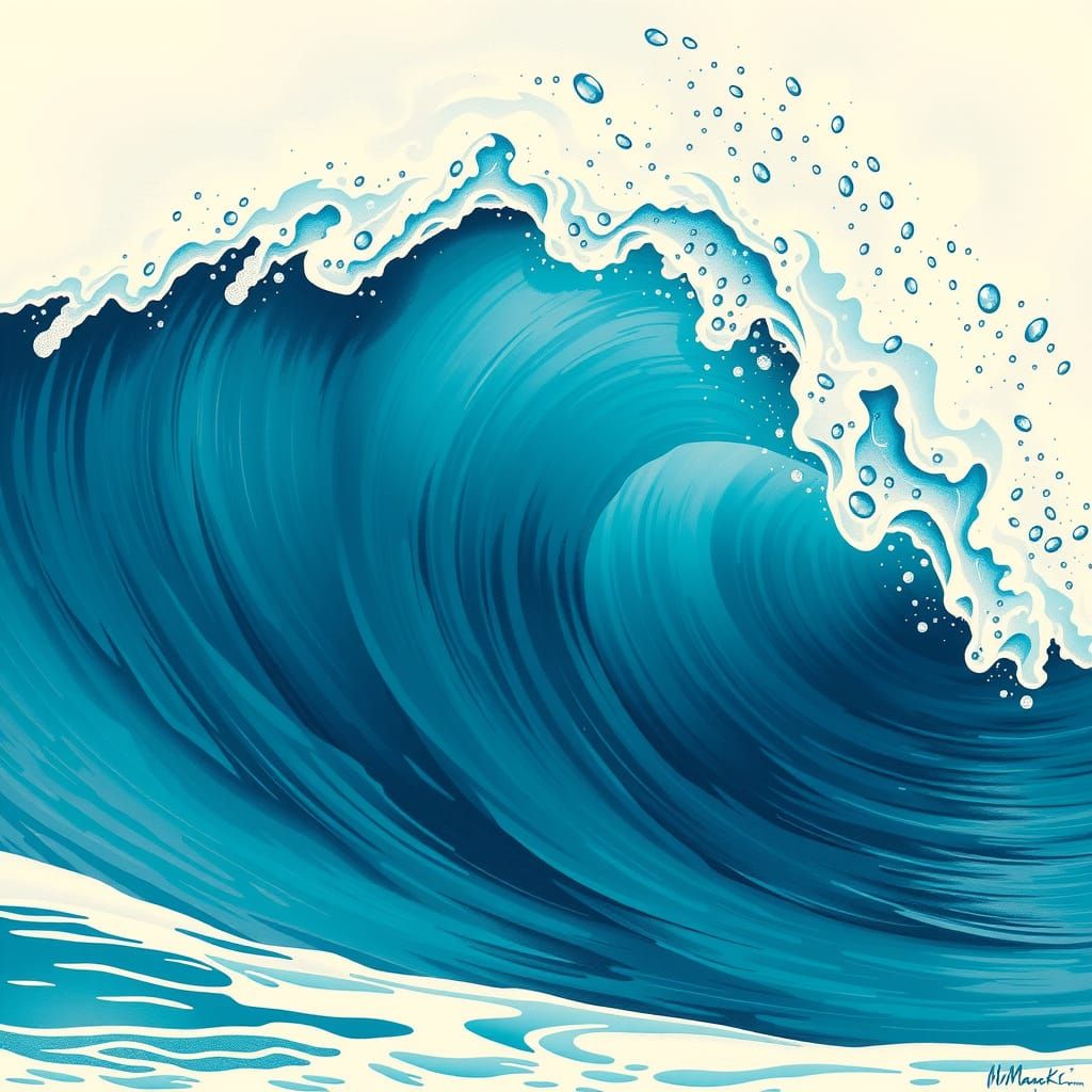 Turquoise Wave Ascends in Vibrant Hues