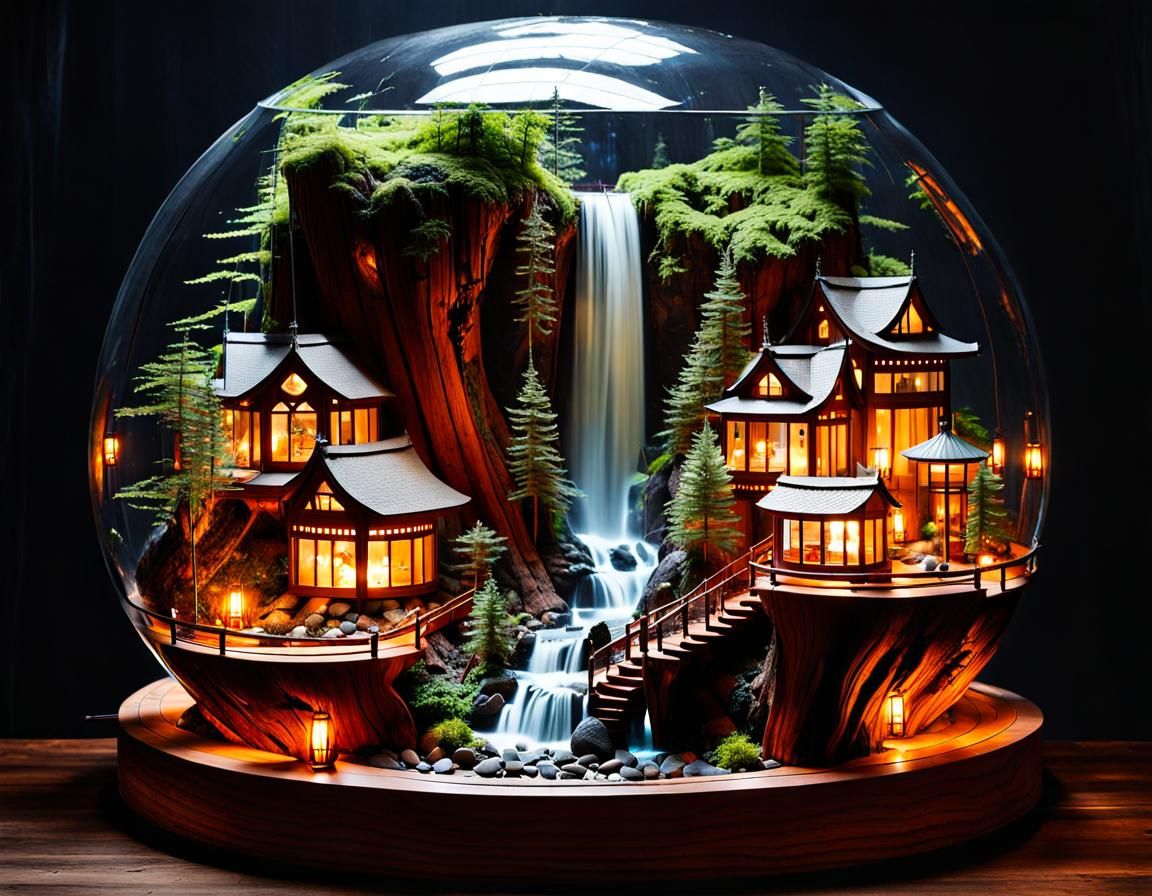 Elvish Village in Giant Terrarium