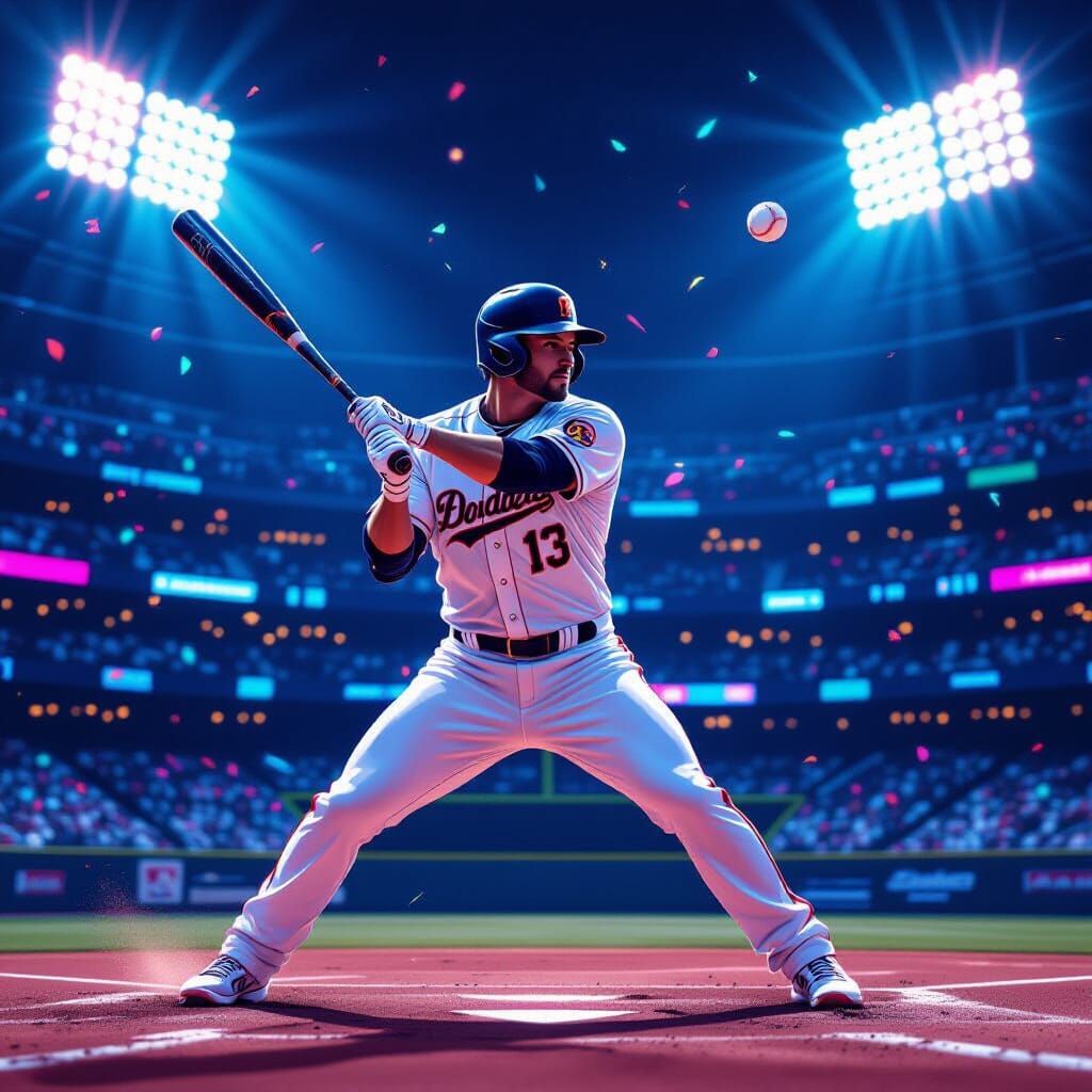Crypto Baseball Player Hits Dodgecoin: Digital Art