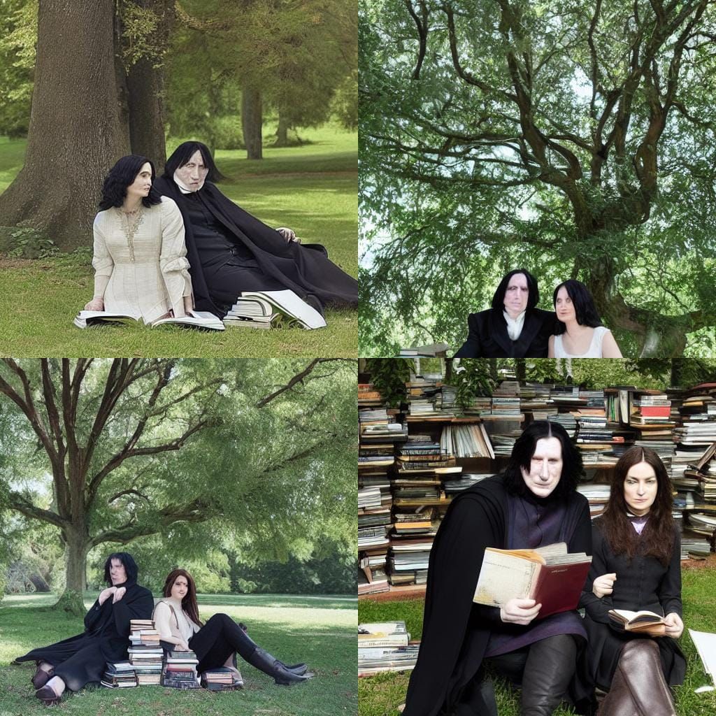 Severus Snape Tutoring Under a Tree