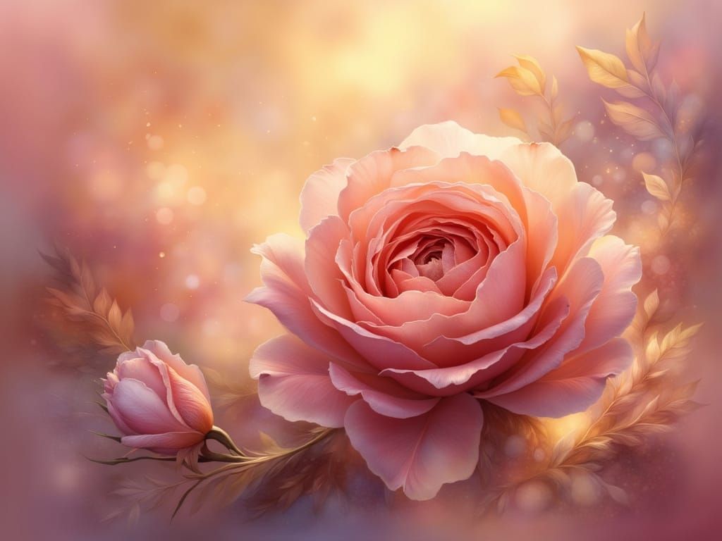 Impressionistic Rose with Layered Petals