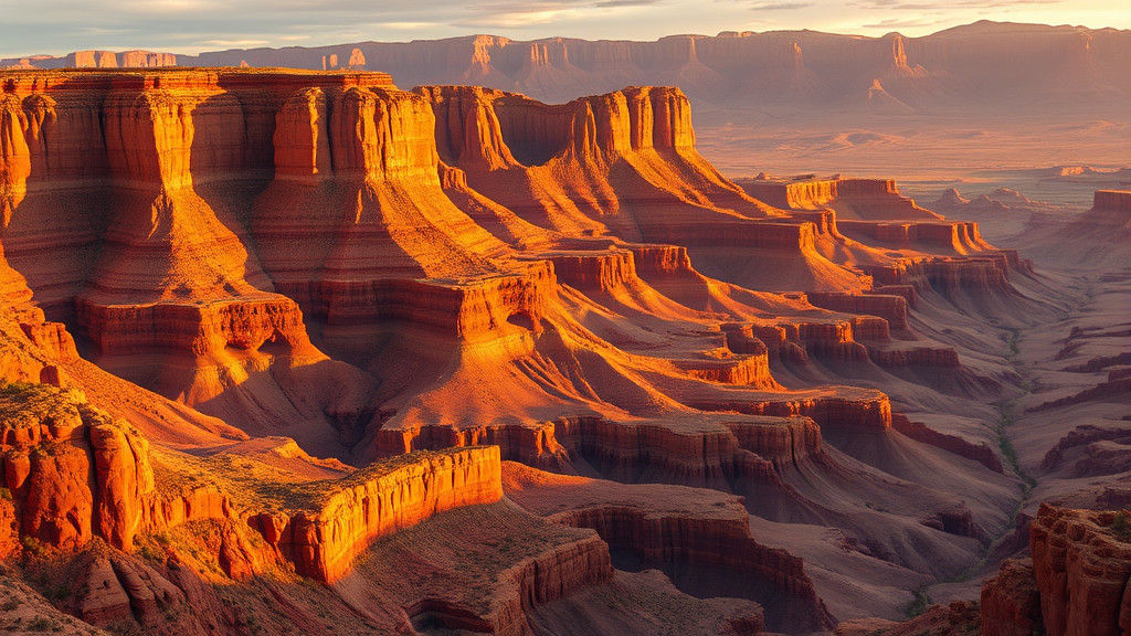 Majestic Cliffs and Buttes in Golden Light