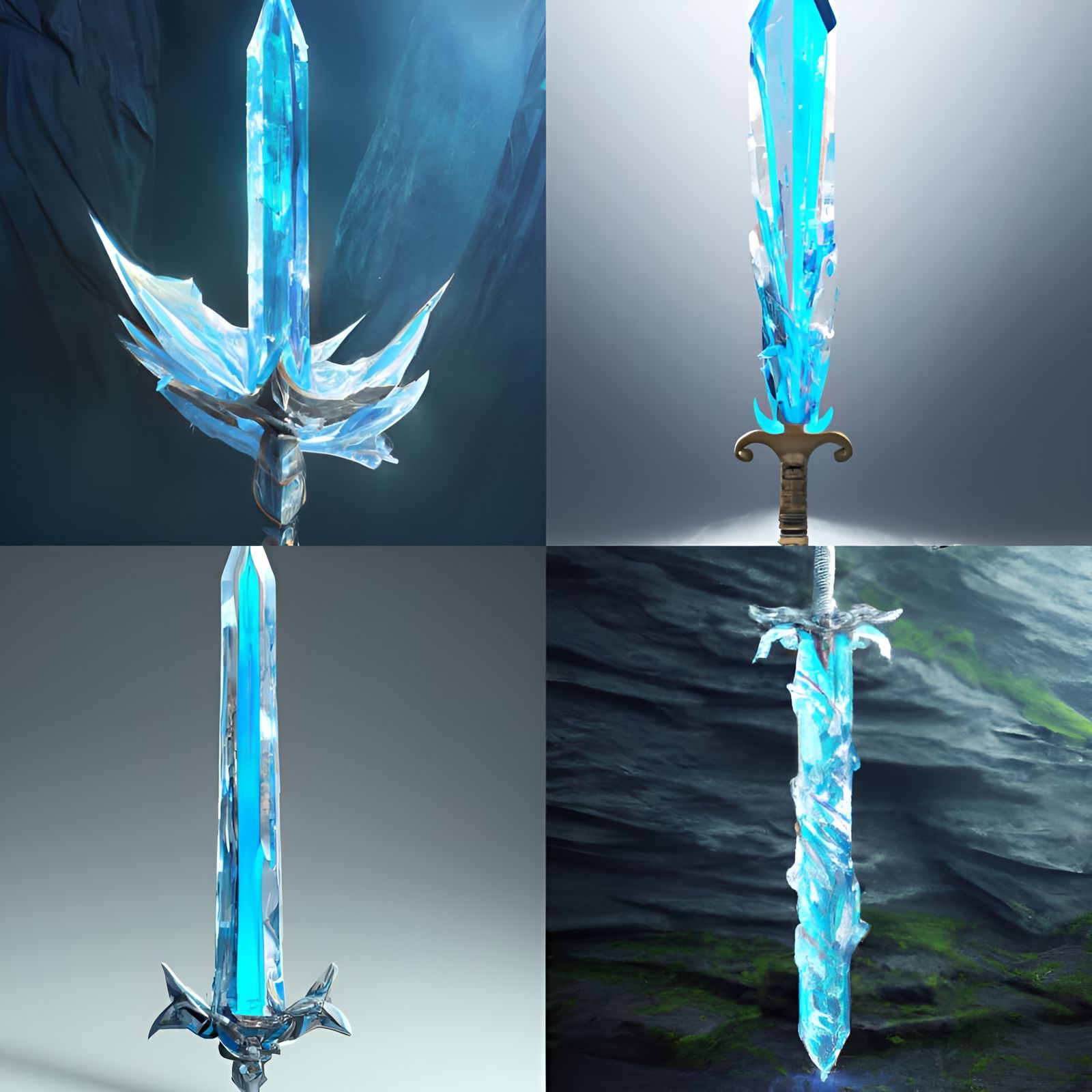Blue Crystal Sword Matte Painting